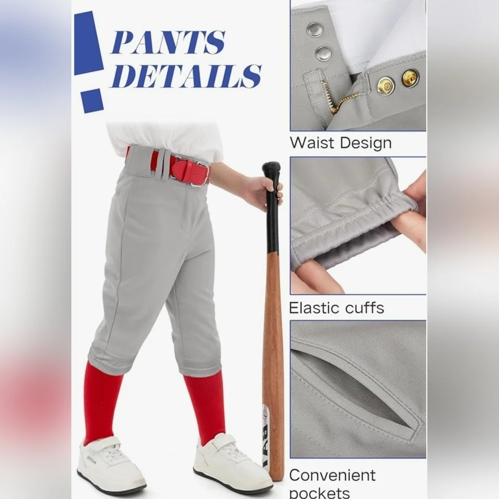 Youths Gray Knicker Pant With Red & Blue Socks and Belts
